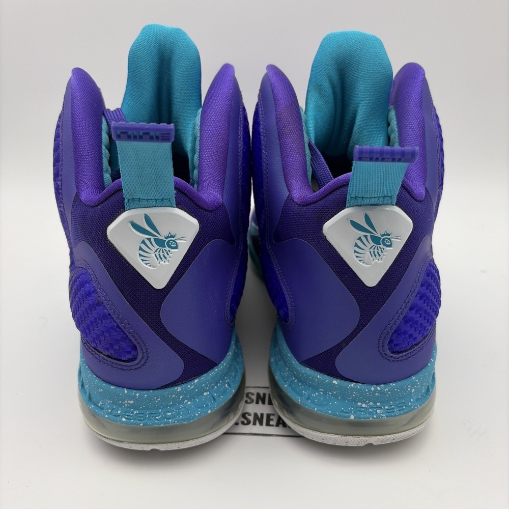 Nike LeBron 9 Summit Lake Hornets Mens Purple Sneakers 469764-500 Size 10 - Picture 6 of 8